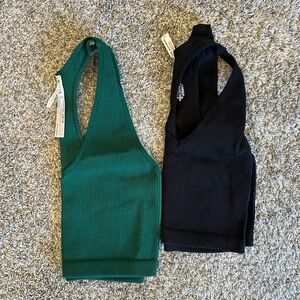 Free People Movement Green and Black Women's Tops